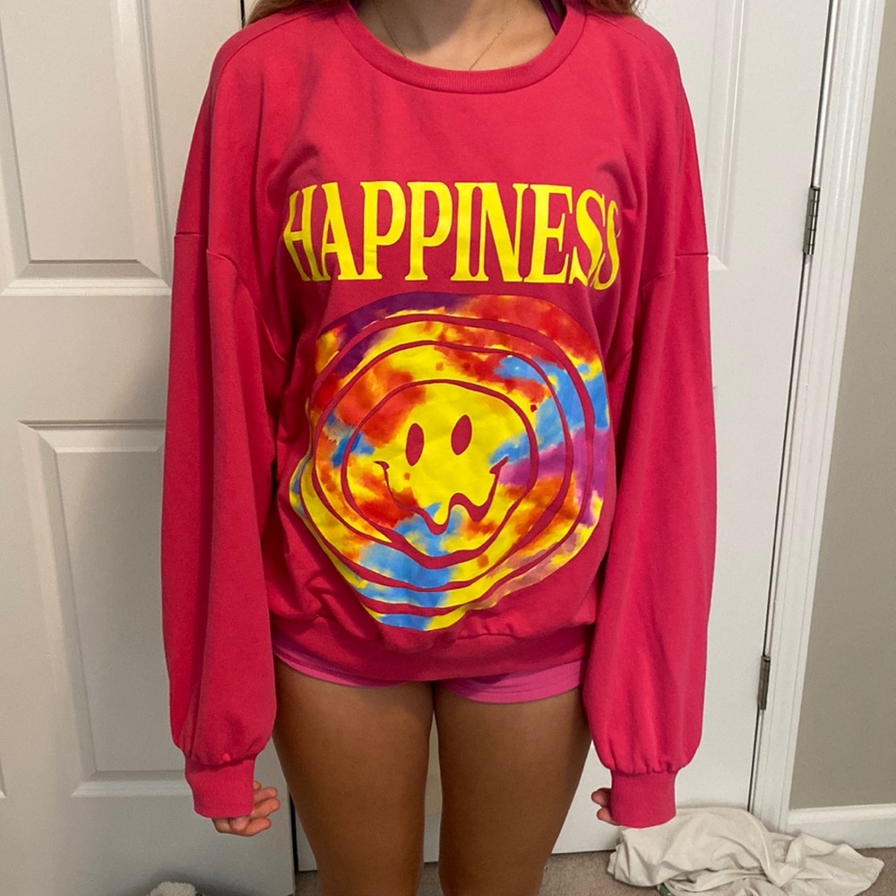 SHEIN, medium, pink sweatshirt.